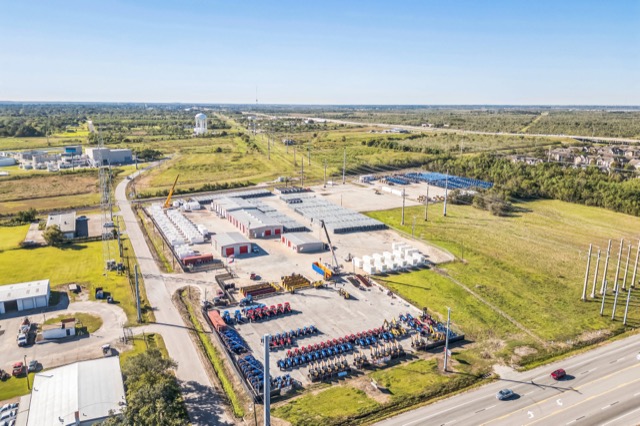 Texas City industrial yard, aerial view